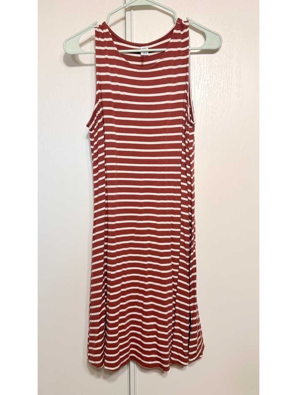 Old Navy Medium Rust and White Striped Sleeveless Dress